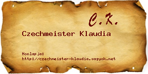 Czechmeister Klaudia névjegykártya